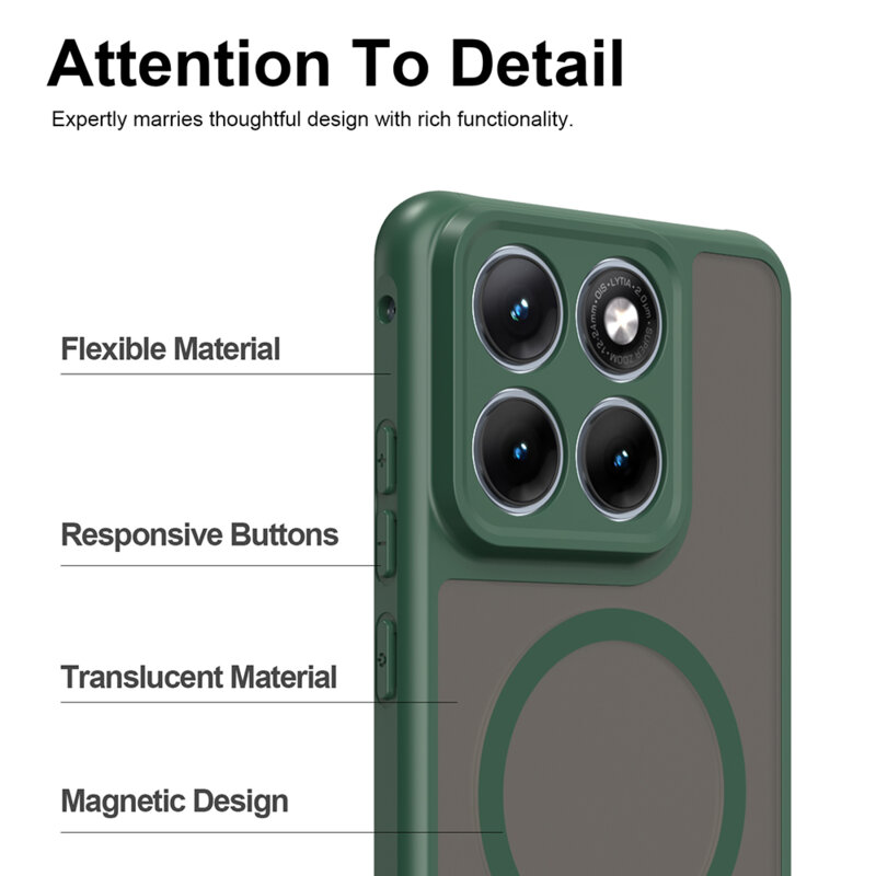 Husa Motorola Edge 70 Fusion Techsuit HaloFrost II MagSafe, verde