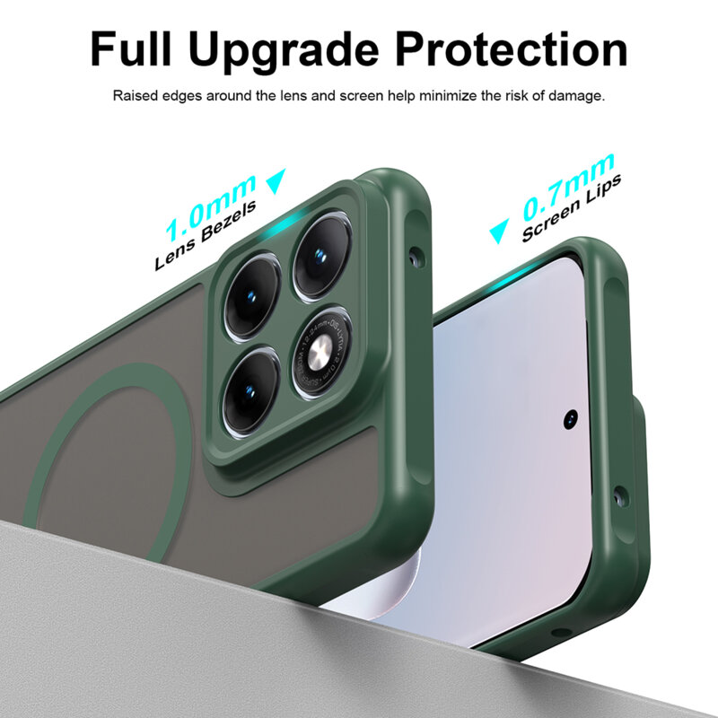 Husa Motorola Edge 70 Fusion Techsuit HaloFrost II MagSafe, verde
