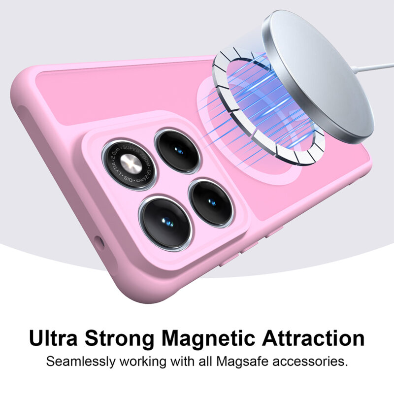 Husa Motorola Edge 70 Fusion Techsuit HaloFrost II MagSafe, roz