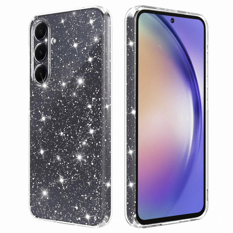 Husa sclipici Samsung Galaxy A54 Techsuit SparkleSkin, transparenta