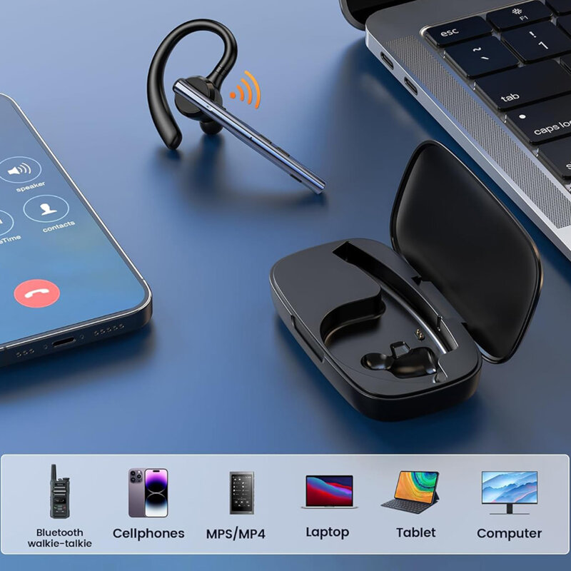 Casca Bluetooth Noise Cancelling Techsuit Vocelis Pro CB4, albastru