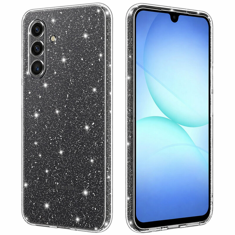 Husa sclipici Samsung Galaxy F17 Techsuit SparkleSkin, transparenta