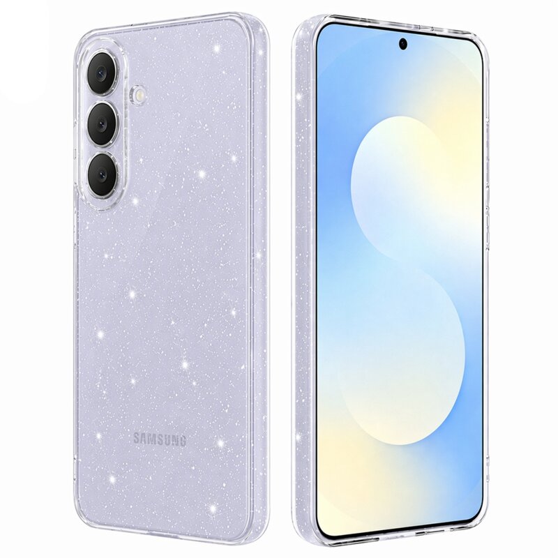 Husa sclipici Samsung Galaxy S25 FE Techsuit SparkleSkin, transparenta