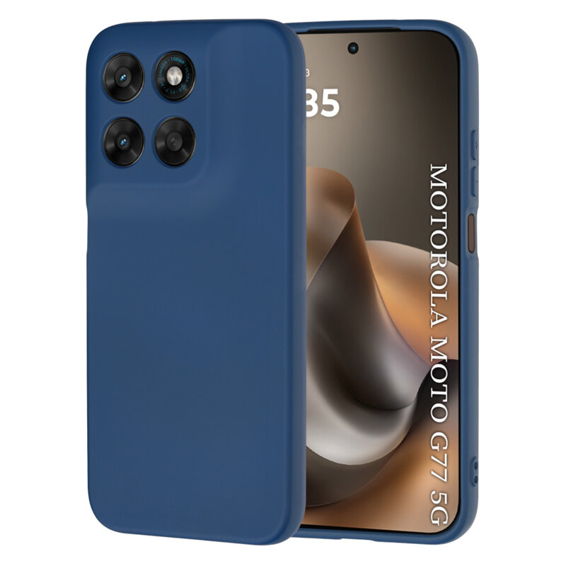 Husa silicon Motorola Moto G77 Techsuit SoftFlex, bleumarin
