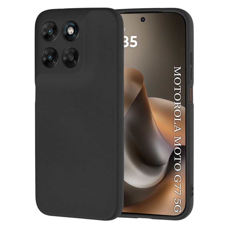 Husa silicon Motorola Moto G77 Techsuit SoftFlex, negru