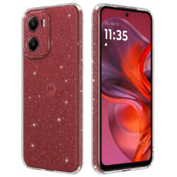 Husa sclipici Motorola Moto E15 Techsuit SparkleSkin, transparenta