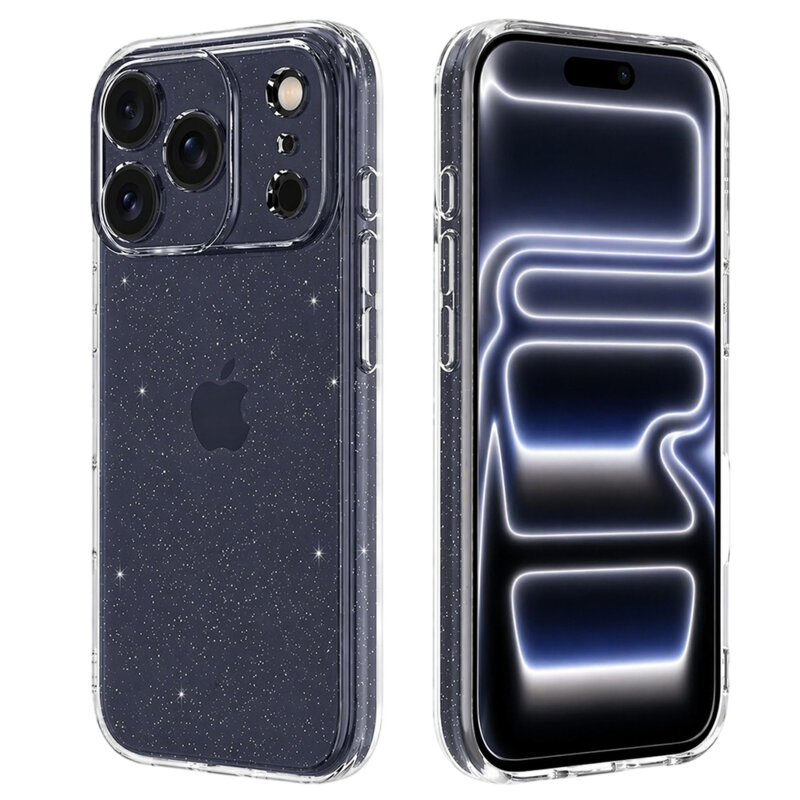 Husa sclipici iPhone 17 Pro Techsuit SparkleSkin, transparenta
