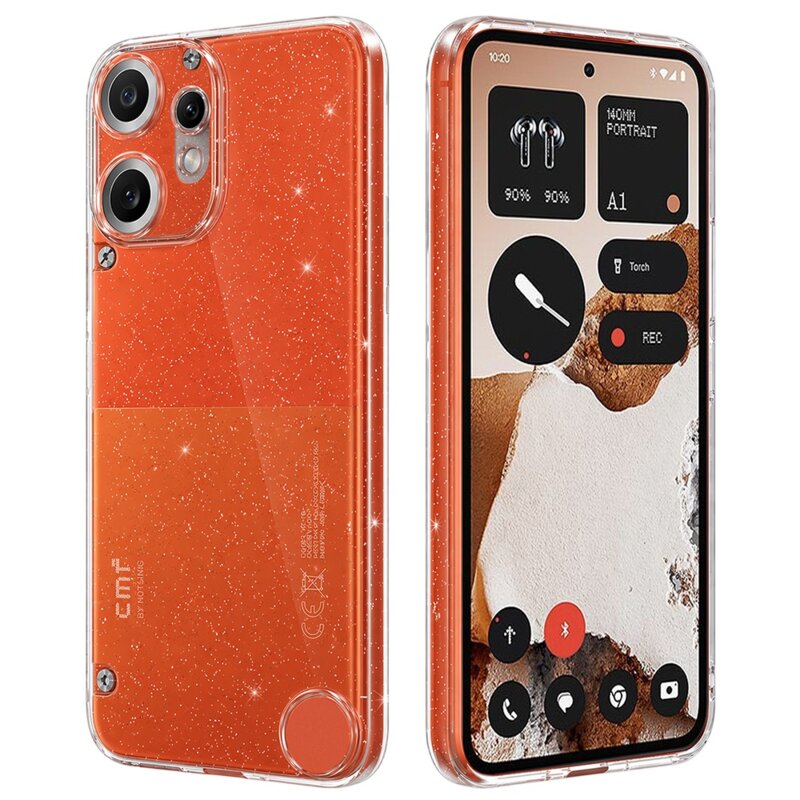 Husa sclipici Nothing CMF Phone 2 Pro Techsuit SparkleSkin, transparenta