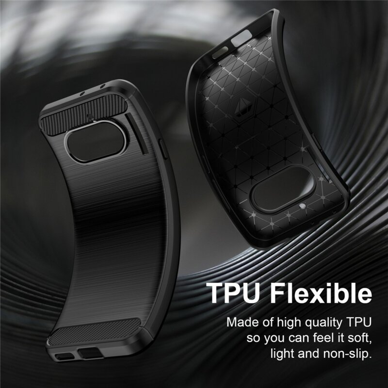 Husa Nothing Phone (4a) Techsuit Carbon Silicone, negru