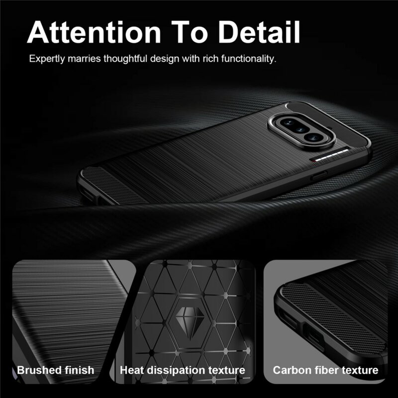 Husa Nothing Phone (4a) Techsuit Carbon Silicone, negru