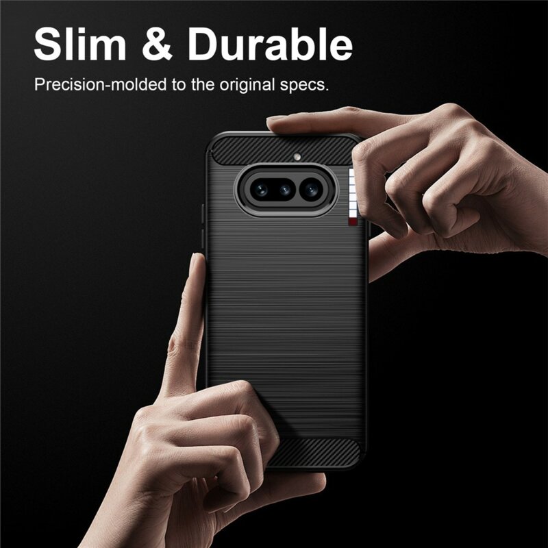 Husa Nothing Phone (4a) Techsuit Carbon Silicone, negru