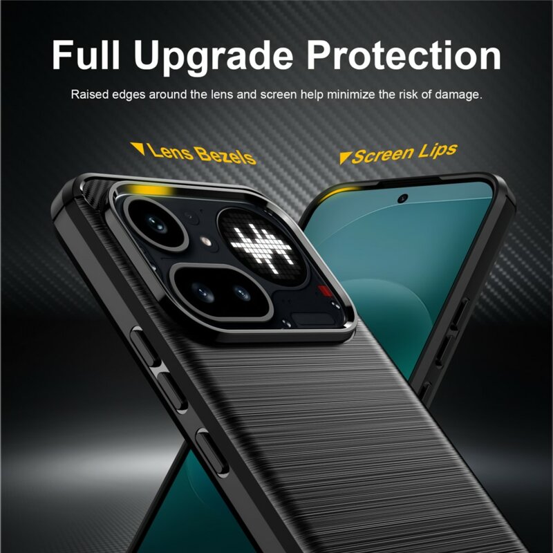 Husa Nothing Phone (4a) Pro Techsuit Carbon Silicone, negru