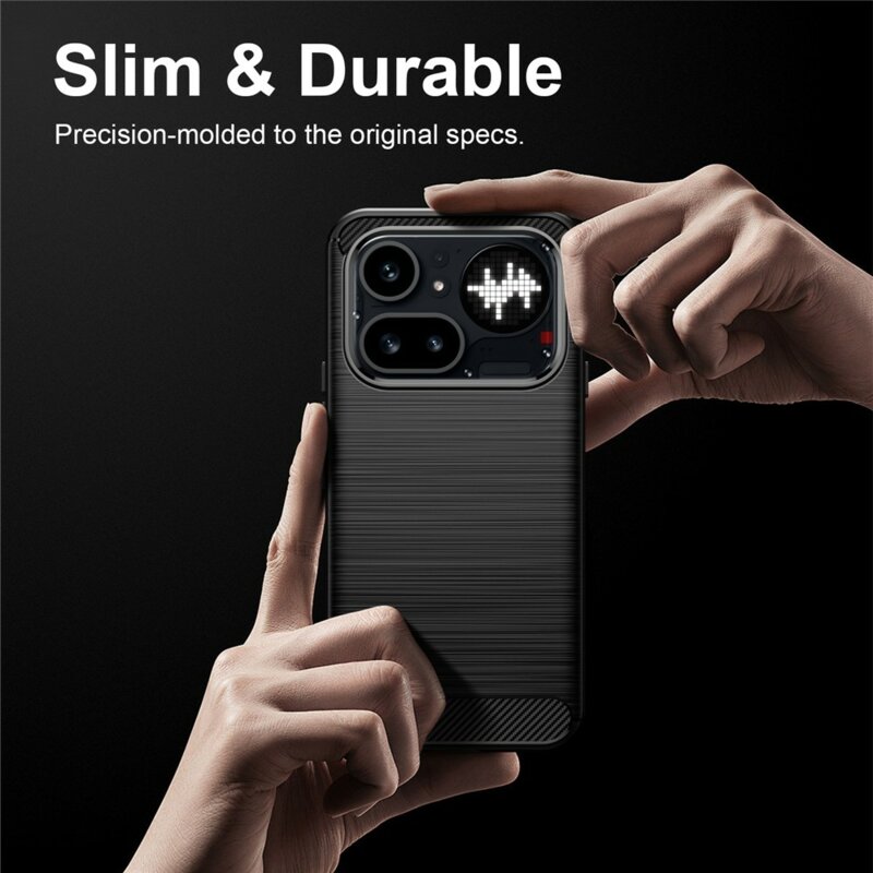 Husa Nothing Phone (4a) Pro Techsuit Carbon Silicone, negru