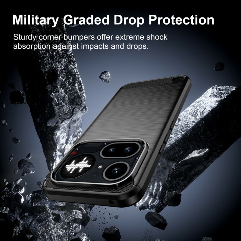 Husa Nothing Phone (4a) Pro Techsuit Carbon Silicone, negru