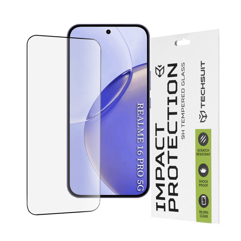 Folie sticla Realme 16 Pro Techsuit 111D Full Glue Full Cover, negru