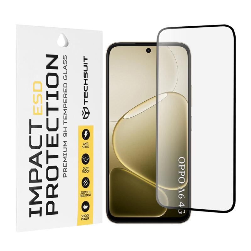 Folie sticla Oppo A6 4G Techsuit ESD Glass, negru