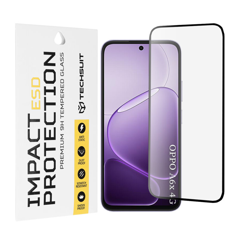 Folie sticla Oppo A6x 4G Techsuit ESD Glass, negru