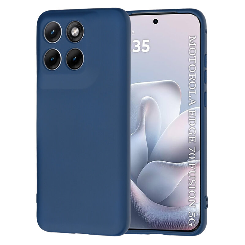 Husa silicon Motorola Edge 70 Fusion Techsuit SoftFlex, bleumarin