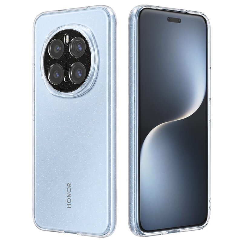Husa sclipici Honor Magic7 Pro Techsuit SparkleSkin, transparenta