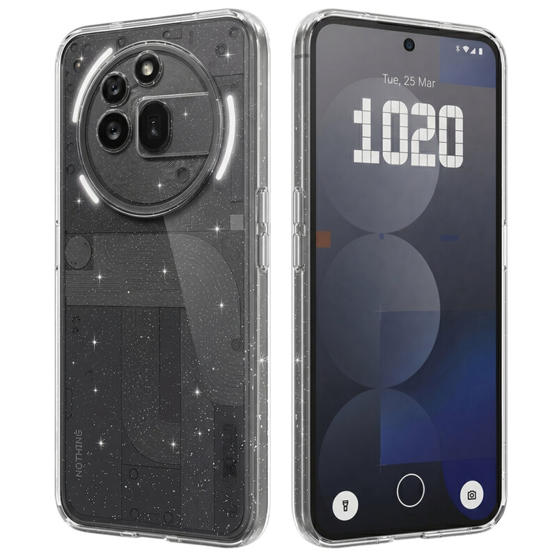 Husa sclipici Nothing Phone (3a) Pro Techsuit SparkleSkin, transparenta