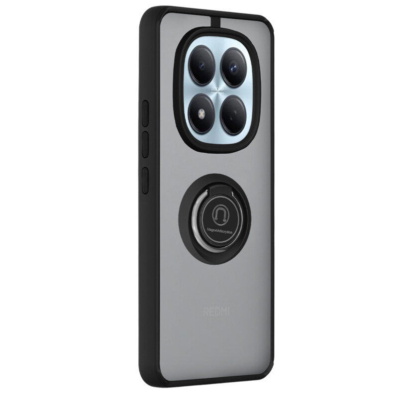 Husa Xiaomi Redmi Note 15 Pro 4G Techsuit Glinth cu inel suport stand magnetic, negru