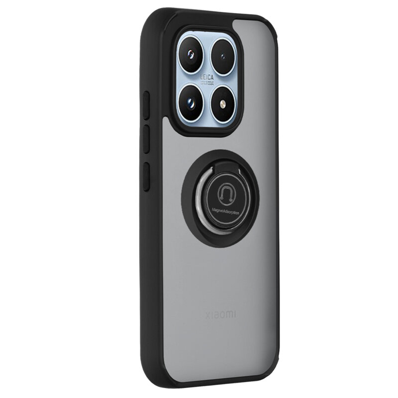 Husa Xiaomi 17 Techsuit Glinth cu inel suport stand magnetic, negru