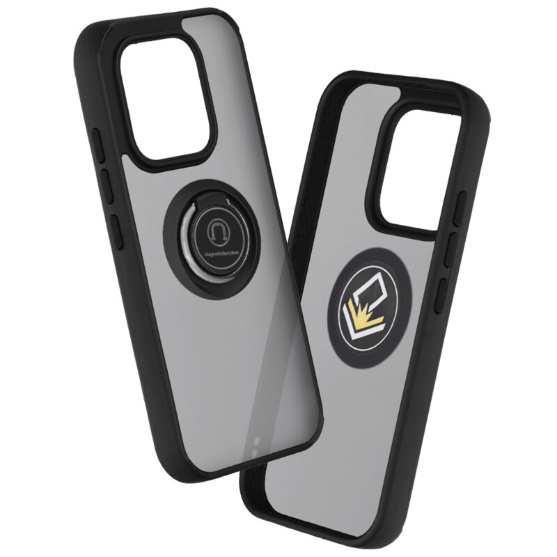 Husa Xiaomi 17 Techsuit Glinth cu inel suport stand magnetic, negru