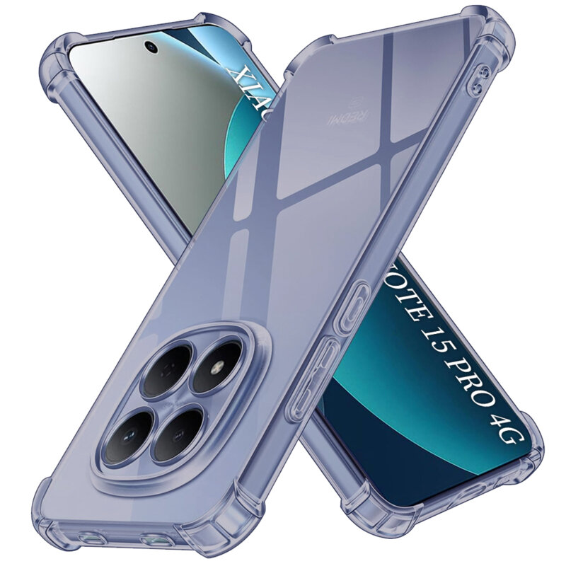 Husa Xiaomi Redmi Note 15 Pro 4G Techsuit Shockproof Clear Silicone, fumuriu