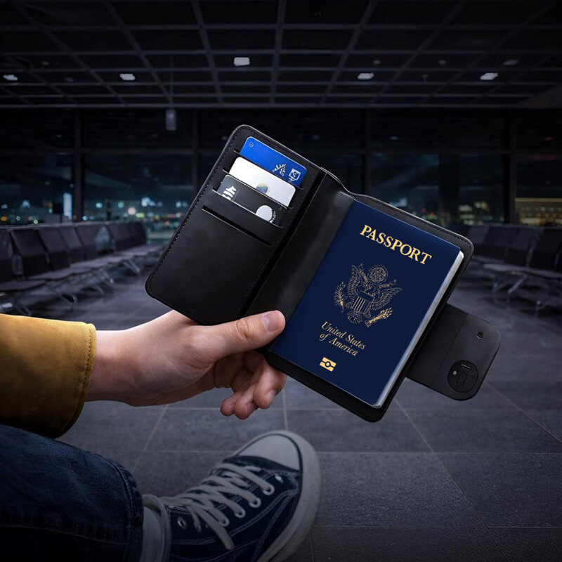 Husa pasaport smart cu localizare, Acefast S6, negru