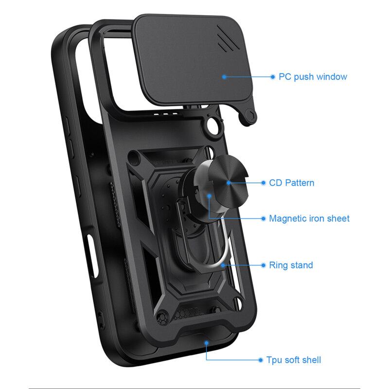 Husa Honor 600 protectie camera Techsuit CamShield Series, albastru