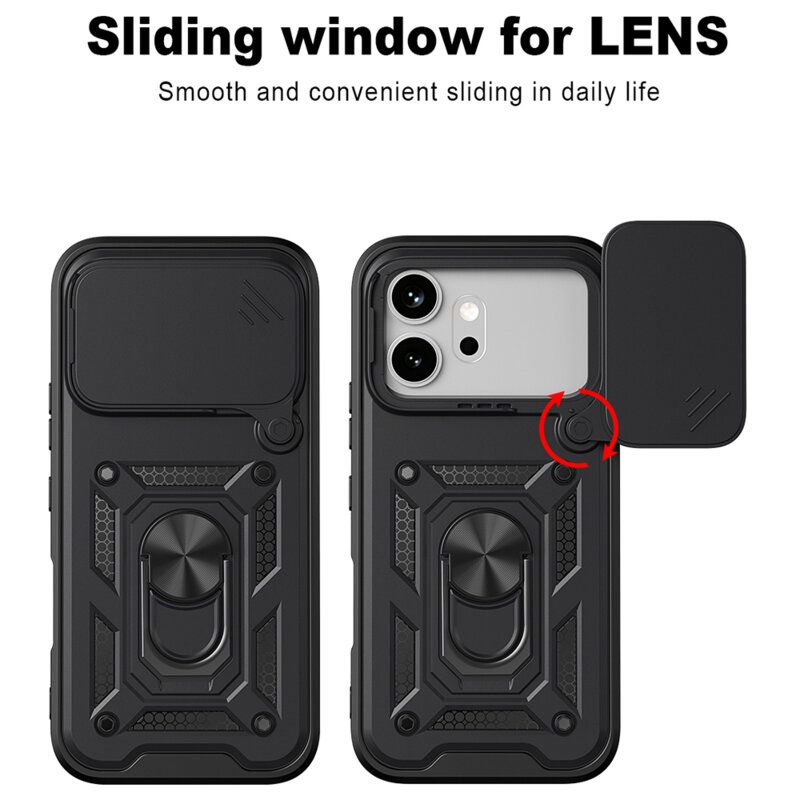 Husa Honor 600 Pro protectie camera Techsuit CamShield Series, negru