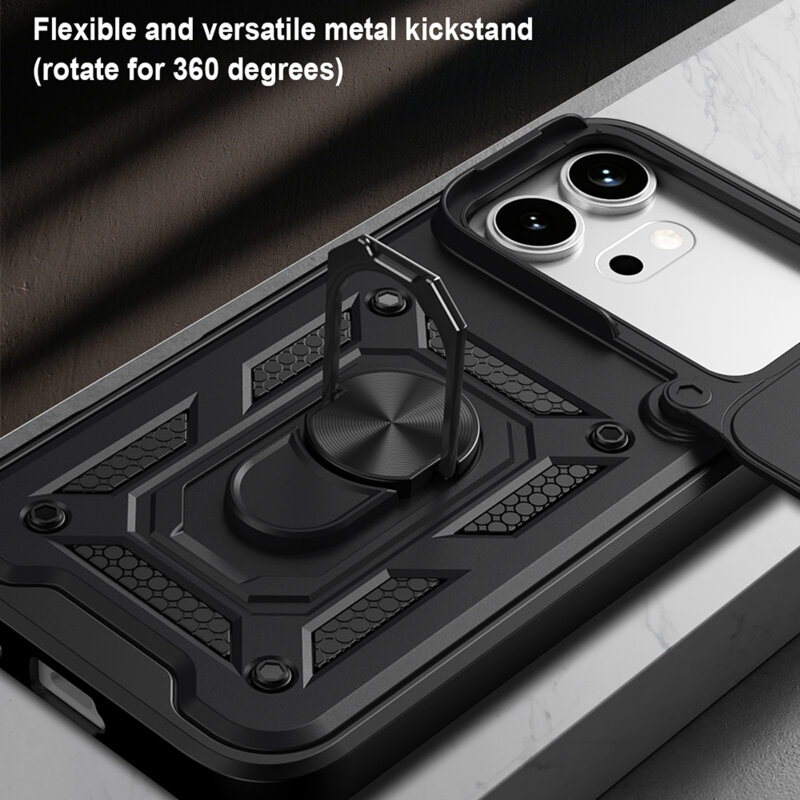 Husa Honor 600 Pro protectie camera Techsuit CamShield Series, negru