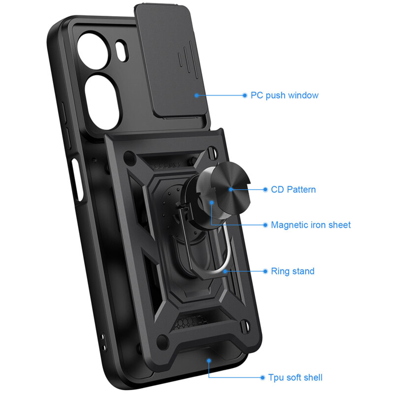 Husa Xiaomi Redmi A7 Pro 4G protectie camera Techsuit CamShield Series, albastru
