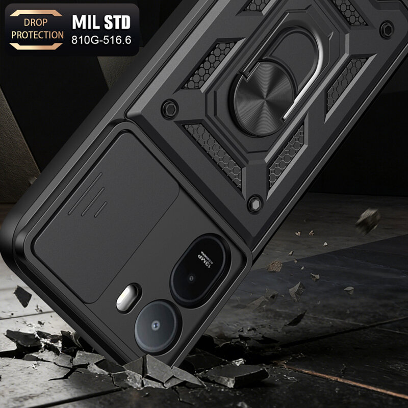 Husa Xiaomi Redmi A7 Pro 4G protectie camera Techsuit CamShield Series, negru