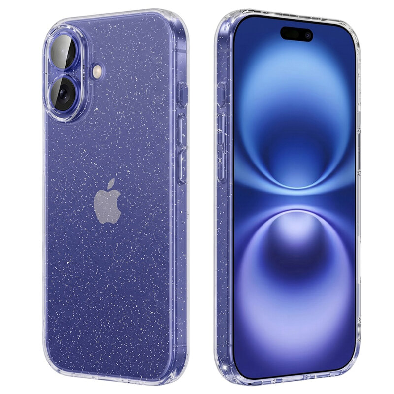 Husa sclipici iPhone 16 Plus Techsuit SparkleSkin, transparenta