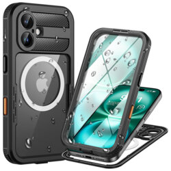 Husa impermeabila iPhone 16 ShellBox Waterproof IP68, negru