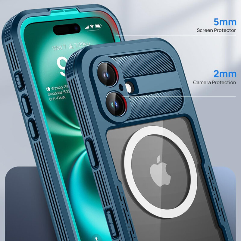Husa impermeabila iPhone 16 ShellBox Waterproof IP68, negru