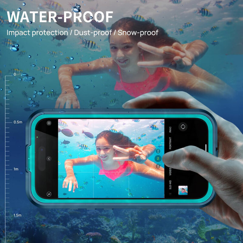 Husa impermeabila iPhone 16 ShellBox Waterproof IP68, negru