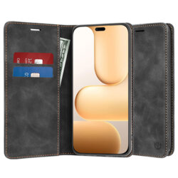 Husa piele Honor 600 Lite Techsuit Confy Cover, negru