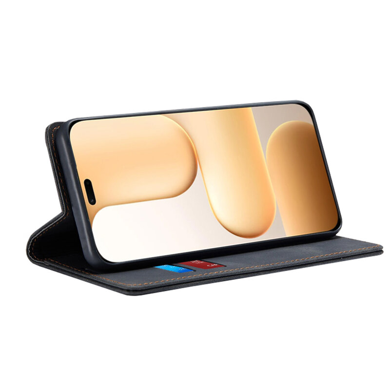 Husa piele Honor 600 Lite Techsuit Confy Cover, negru