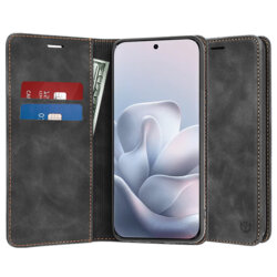Husa piele Motorola Edge 70 Fusion Techsuit Confy Cover, negru