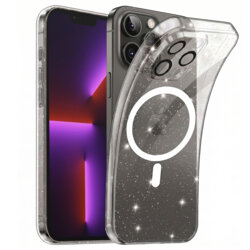 Husa sclipici iPhone 13 Pro Techsuit SparkleSkin MagSafe, transparenta