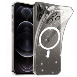 Husa sclipici iPhone 12 Pro Techsuit SparkleSkin MagSafe, transparenta