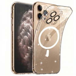 Husa sclipici iPhone 11 Pro Techsuit SparkleSkin MagSafe, transparenta