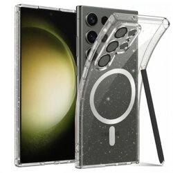 Husa sclipici Samsung Galaxy S23 Ultra Techsuit SparkleSkin MagSafe, transparenta