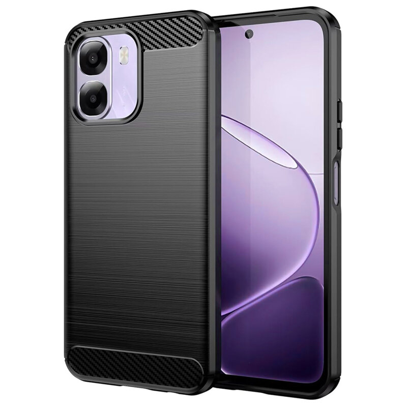 Husa Oppo A6x 5G Techsuit Carbon Silicone, negru