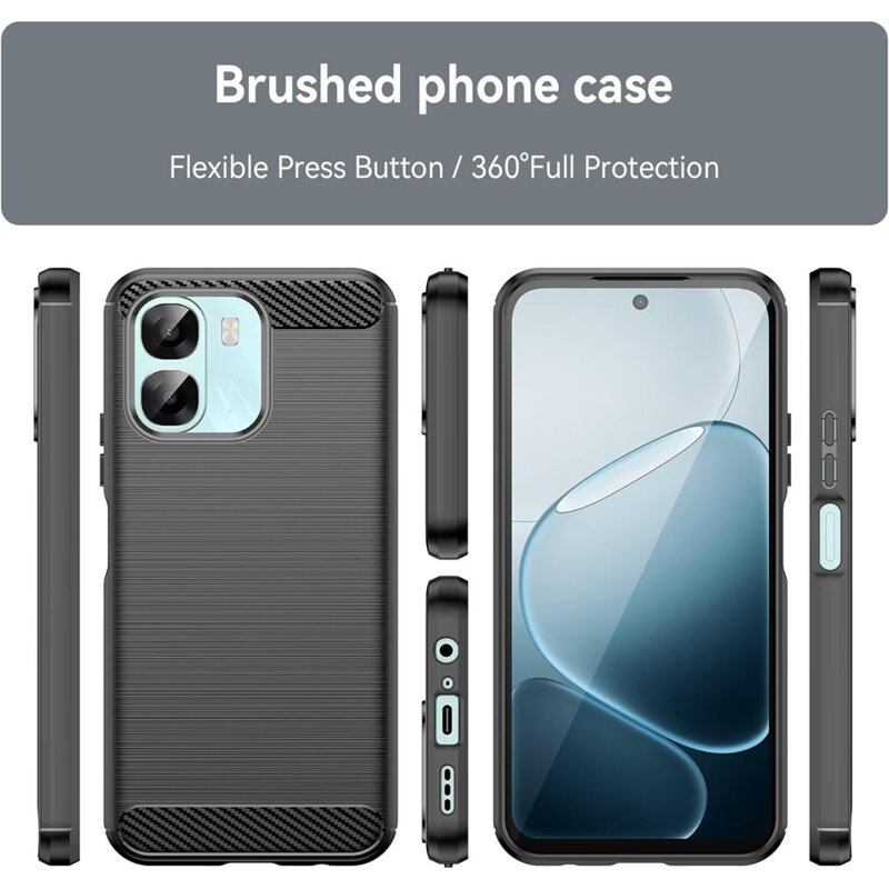 Husa Oppo A6x 5G Techsuit Carbon Silicone, negru