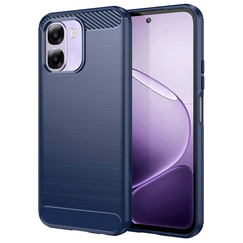 Husa Oppo A6x 5G Techsuit Carbon Silicone, albastru