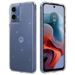 Husa sclipici Motorola Moto G34 Techsuit SparkleSkin, transparenta