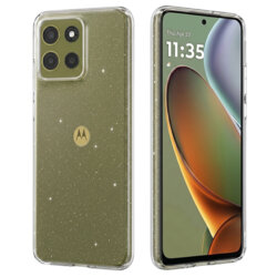 Husa sclipici Motorola Moto G15 Power Techsuit SparkleSkin, transparenta